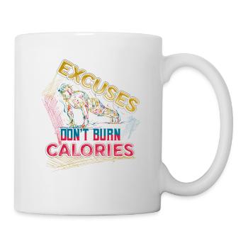 Excuses, Brûlure, Pas de calories, Personnel - Mug blanc - blanc - Droite