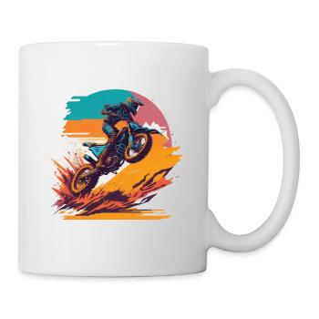 Motocross Biker Offroad Race Cartoon Dirt Bike - Mug blanc - blanc - Droite