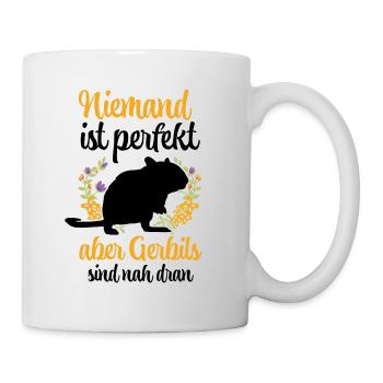 Rennmaus ist nicht perfekt Rennratte Gerbil - Tasse - Weiß - Rechts