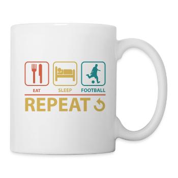 Manger dormir Football Répéter Vintage Drôle - Mug blanc - blanc - Droite