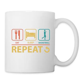 Eat Sleep Basketball Repeat Vintage Funny - Mug - white - Right