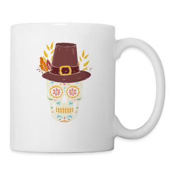 Pilger Zucker Schädel mexikanischen Thanksgiving - Tasse - Weiß - Rechts