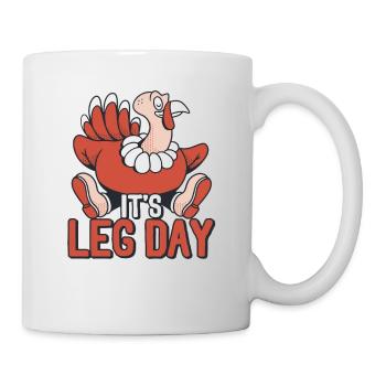C’est le jour des jambes Fun Workout Turkey - Mug blanc - blanc - Droite
