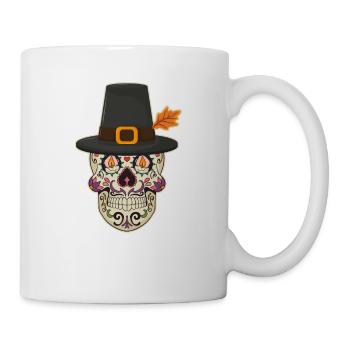 Pilger Zucker Schädel mexikanischen Thanksgiving - Tasse - Weiß - Rechts