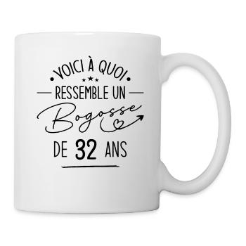 Bogosse 32 ans Cadeau Humour Anniversaire 32 ans - Mug blanc - blanc - Droite