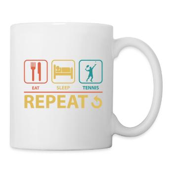 Manger dormir hockey répéter vintage drôle - Mug blanc - blanc - Droite