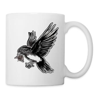 OISEAUX VOLANT PARTOUT PORTANT DES CHOSES DANS LEUR SERREMENT - Mug blanc - blanc - Droite