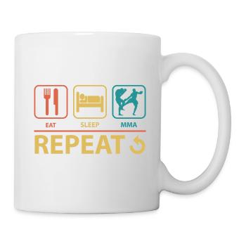 Manger dormir MMA Répéter Vintage Drôle - Mug blanc - blanc - Droite