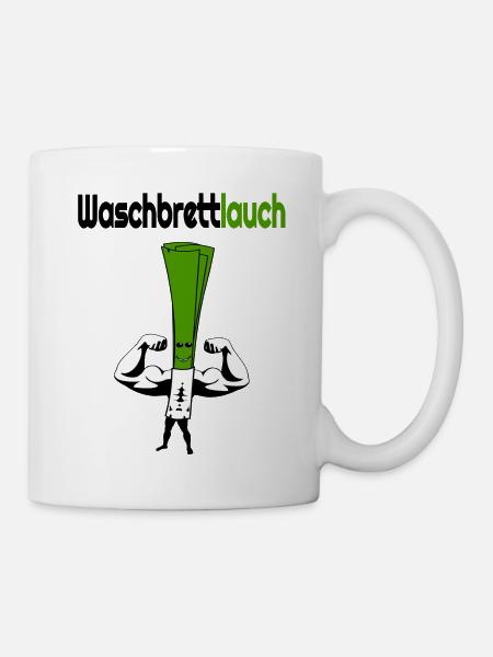 Waschbrettbauch Lauch Fitness trainiert - Tasse - Weiß