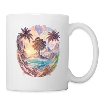 Nature Paysage Aquarelle Palmiers Exotiques - Mug blanc - blanc - Droite