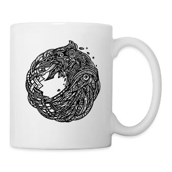 Odins Wikinger Rabe - Hugin und Munin Design - Tasse - Weiß - Rechts