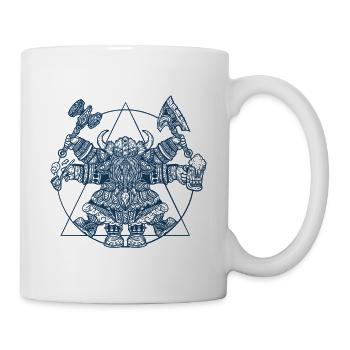 Wikinger Zwerg - Vitruvianischer Da Vinci Stil - Tasse - Weiß - Rechts