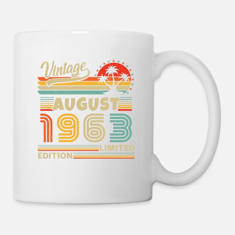 Vintage August 1963 Retro Geburtstagsgeschenk - Tasse - Weiß