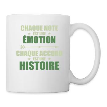 Univers musical: note = Émotion, accord = Histoire - Mug blanc - blanc - Droite