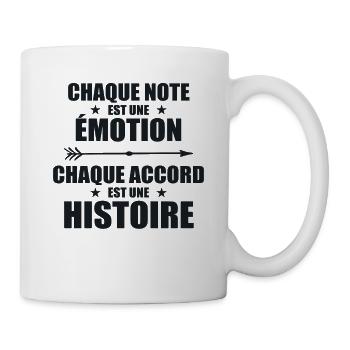 Univers musical: note = Émotion, accord = Histoire - Mug blanc - blanc - Droite
