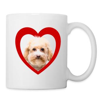 Hundeliebhaber - Hunde Herz - Zwergpudel - Tasse - Weiß - Rechts