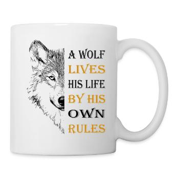 Tête de loup - Mug blanc - blanc - Droite