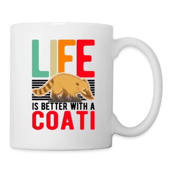 La vie est meilleure avec un coati - Mug blanc - blanc - Droite