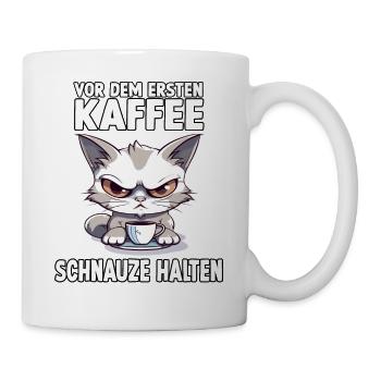 Katzenbesitzer Geschenke für Morgenmuffel Katzen - Tasse - Weiß - Rechts