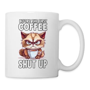 Cat t-shirt for morning grouch funny cats - Tasse - Weiß - Rechts