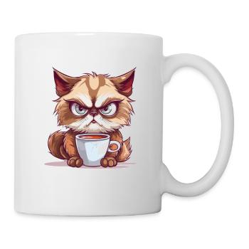 Funny morning grumpy saying for cat owners cats - Mug - white - Right