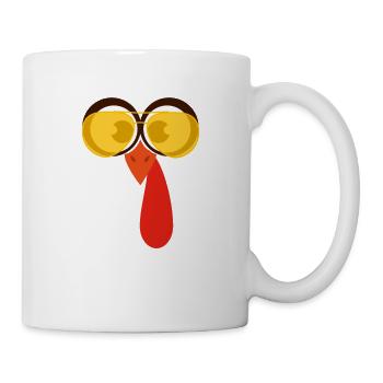 Cutest turkey face funny Thanksgiving Day - Mug - white - Right