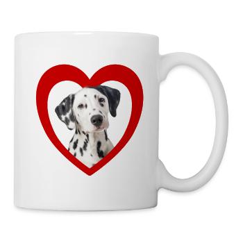Amoureux des chiens - Cœur de chien - Dalmatiens - Mug blanc - blanc - Droite