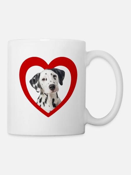 Hundeliebhaber - Hunde Herz - Dalmatiner - Tasse - Weiß