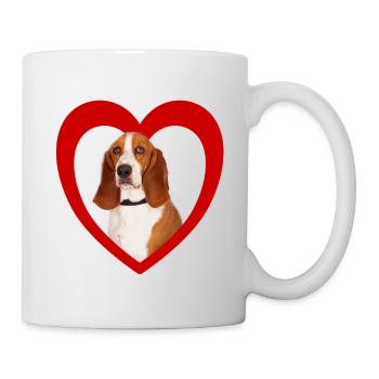 Amoureux des chiens - Cœur de chien - Basset Hound - Mug blanc - blanc - Droite