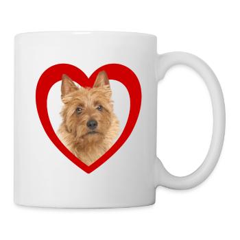 Amoureux des chiens - Cœur de chien - Terrier australien - Mug blanc - blanc - Droite