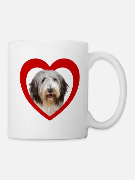 Hundeliebhaber - Hunde Herz - Old English Sheepdog - Tasse - Weiß