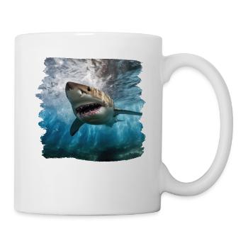 Sharks realistic shark great white shark - Mug - white - Right