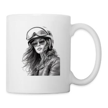 Motorradfahrerin für eine Motorradfahrerin - Tasse - Weiß - Rechts