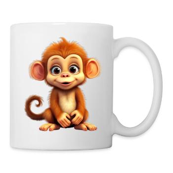 Niedlicher Affe für Kinder für Kinder - Tasse - Weiß - Rechts