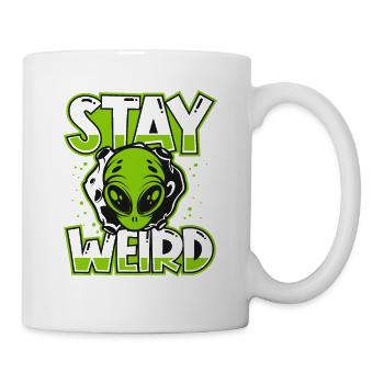 Stay Weird Außerirdischer Ufo Conspiracy Alien - Mug blanc - blanc - Droite