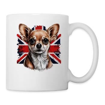 Chihuahua - Großbritannien England Flagge Farben - Tasse - Weiß - Rechts