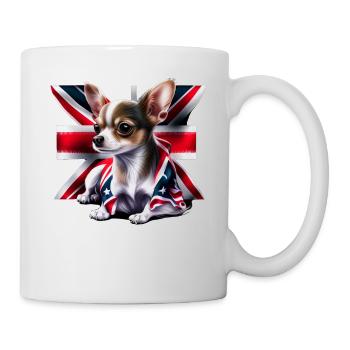 Chihuahua - Großbritannien England Flagge Farben - Tasse - Weiß - Rechts