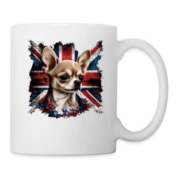 Chihuahua - Großbritannien England Flagge Farben - Tasse - Weiß - Rechts