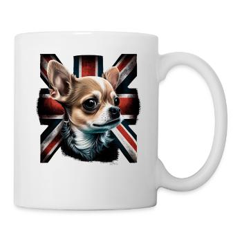 Chihuahua - Großbritannien England Flagge Farben - Tasse - Weiß - Rechts