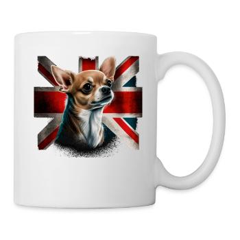 Chihuahua - Großbritannien England Flagge Farben - Tasse - Weiß - Rechts