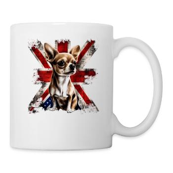 Chihuahua - Großbritannien England Flagge Farben - Tasse - Weiß - Rechts