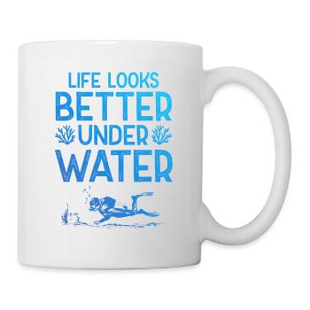 tauchen unter wasser - Tasse - Weiß - Rechts