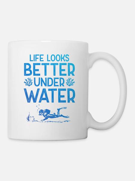tauchen unter wasser - Tasse - Weiß