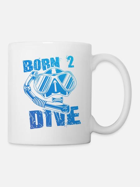 geboren zu tauchen - Tasse - Weiß
