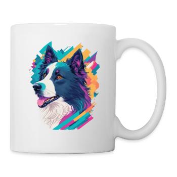 Border Collie Hunde Liebe Hund Haustier Design - Tasse - Weiß - Rechts
