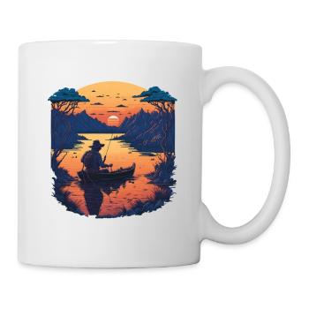 Hobby Angler Freiheit Fische und Angeln Design - Tasse - Weiß - Rechts
