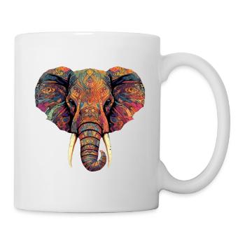 Colorful elephant head - Mug - white - Right