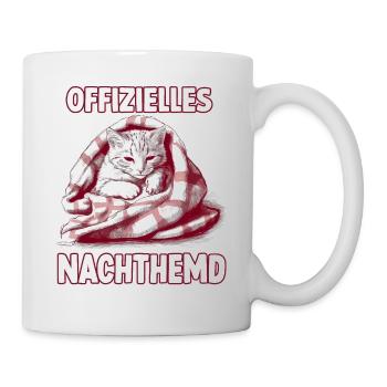Kuschel T-Shirt für Katzenliebhaber - Tasse - Weiß - Rechts