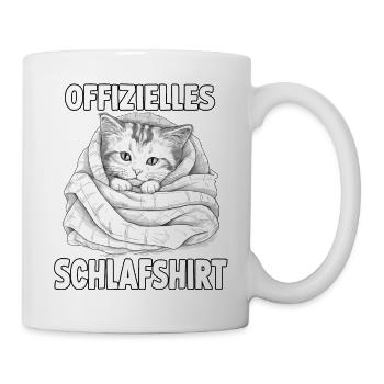 Gemütliches Katzen T-Shirt für entspannte Tage - Tasse - Weiß - Rechts