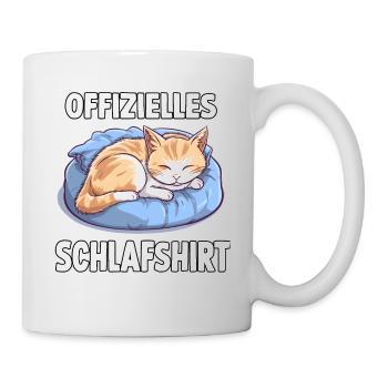 Kuscheliges Katzen T-Shirt für einen guten Start - Tasse - Weiß - Rechts